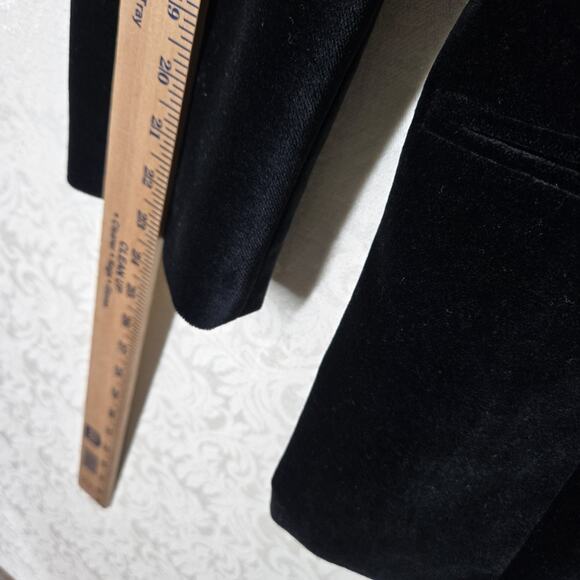 VTG International Scene Velvet Blazer Jacket sz 11/12 Black - Picture 15 of 16